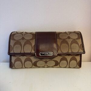Coach Signature Checkbook Wallet